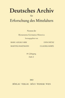 Aris / Bünz / Hartmann | Deutsches Archiv für Erforschung des Mittelalters | Buch | 978-3-412-22207-9 | sack.de