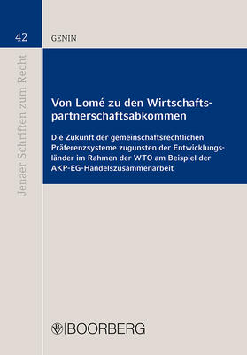 Genin |  Von Lomé zu den Wirtschaftspartnerschaftsabkommen | Buch |  Sack Fachmedien