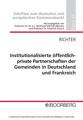 Richter |  Institutionalisierte öffentlich-private Partnerschaften der Gemeinden in Deutschland und Frankreich | eBook | Sack Fachmedien