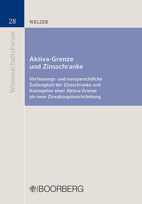 Welzer |  Aktiva-Grenze und Zinsschranke | Buch |  Sack Fachmedien