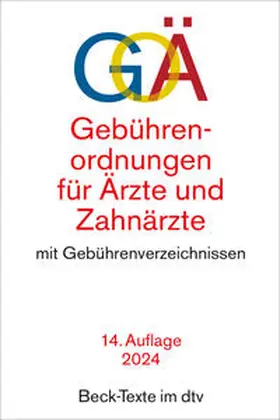  Gebührenordnungen für Ärzte und Zahnärzte | Buch |  Sack Fachmedien