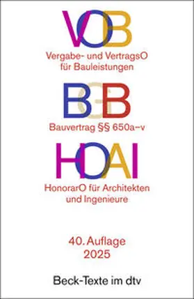  VOB / BGB  / HOAI | Buch |  Sack Fachmedien