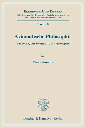 Austeda |  Axiomatische Philosophie. | Buch |  Sack Fachmedien