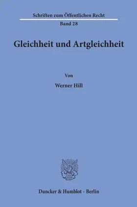 Hill |  Gleichheit und Artgleichheit. | Buch |  Sack Fachmedien