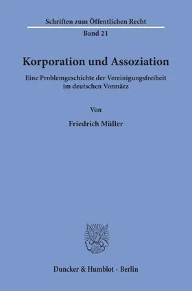 Müller |  Korporation und Assoziation. | Buch |  Sack Fachmedien