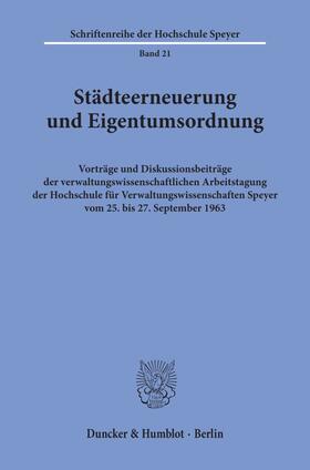 Städteerneuerung und Eigentumsordnung. | Buch | 978-3-428-01448-4 | sack.de