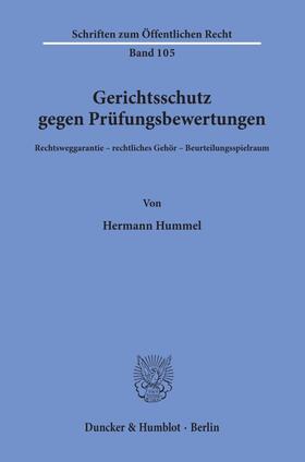 Hummel |  Gerichtsschutz gegen Prüfungsbewertungen. | Buch |  Sack Fachmedien