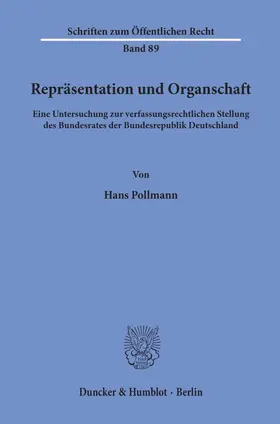 Pollmann |  Repräsentation und Organschaft. | Buch |  Sack Fachmedien