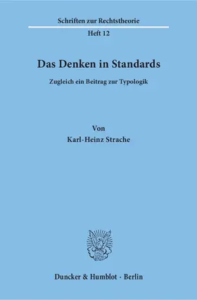 Strache | Das Denken in Standards | Buch | 978-3-428-02199-4 | sack.de