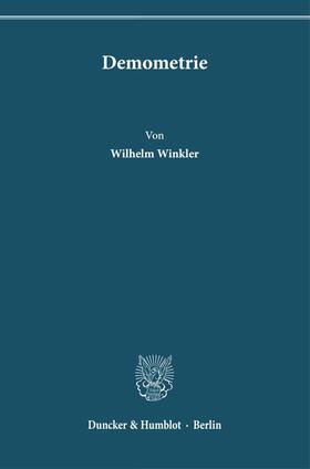 Winkler |  Demometrie. | Buch |  Sack Fachmedien