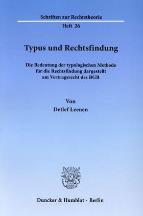 Leenen | Typus und Rechtsfindung. | Buch | 978-3-428-02573-2 | sack.de