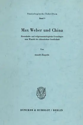 Zingerle |  Max Weber und China. | Buch |  Sack Fachmedien