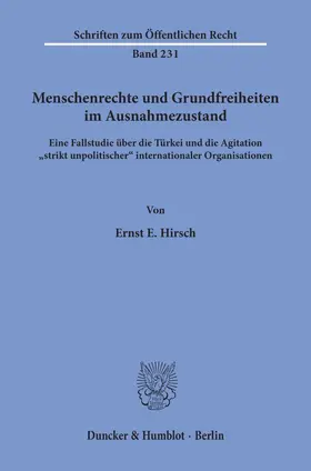 Hirsch |  Menschenrechte und Grundfreiheiten im Ausnahmezustand. | Buch |  Sack Fachmedien