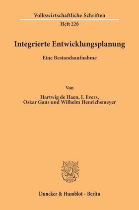 Haen / Evers / Gans |  Integrierte Entwicklungsplanung. | Buch |  Sack Fachmedien