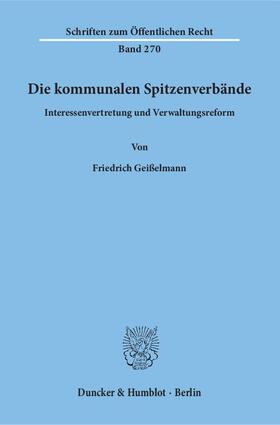 Geißelmann |  Die kommunalen Spitzenverbände. | Buch |  Sack Fachmedien