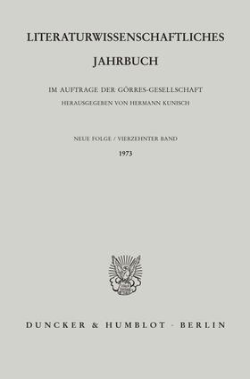 Kunisch |  Literaturwissenschaftliches Jahrbuch. | Buch |  Sack Fachmedien