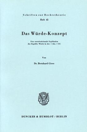 Giese |  Das Würde-Konzept. | Buch |  Sack Fachmedien