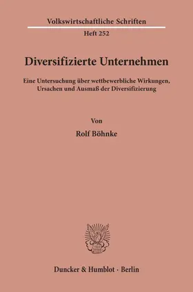 Böhnke |  Diversifizierte Unternehmen. | Buch |  Sack Fachmedien