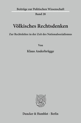 Anderbrügge |  Völkisches Rechtsdenken. | Buch |  Sack Fachmedien