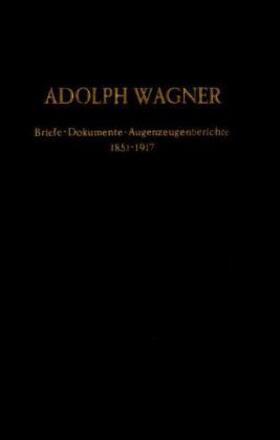 Rubner |  Adolph Wagner. Briefe, Dokumente, Augenzeugenberichte | Buch |  Sack Fachmedien