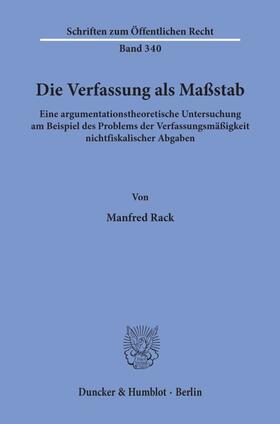 Rack |  Die Verfassung als Maßstab. | Buch |  Sack Fachmedien