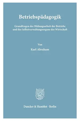 Abraham |  Betriebspädagogik. | Buch |  Sack Fachmedien