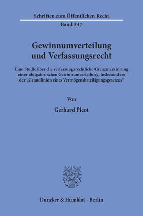 Picot |  Gewinnumverteilung und Verfassungsrecht. | Buch |  Sack Fachmedien
