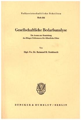 Reichhardt |  Gesellschaftliche Bedarfsanalyse. | Buch |  Sack Fachmedien