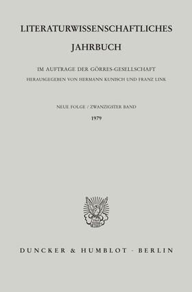 Kunisch / Link |  Literaturwissenschaftliches Jahrbuch. | Buch |  Sack Fachmedien