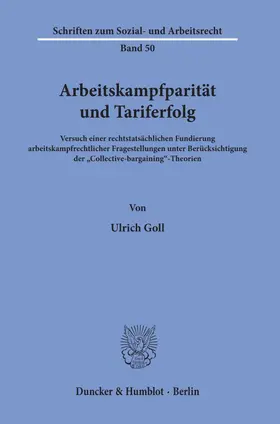 Goll |  Arbeitskampfparität und Tariferfolg. | Buch |  Sack Fachmedien