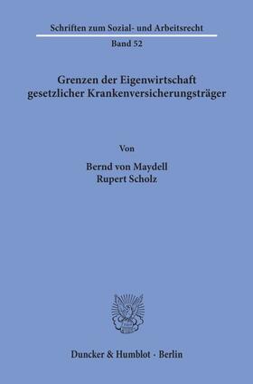 Maydell / Scholz |  Grenzen der Eigenwirtschaft gesetzlicher Krankenversicherungsträger. | Buch |  Sack Fachmedien