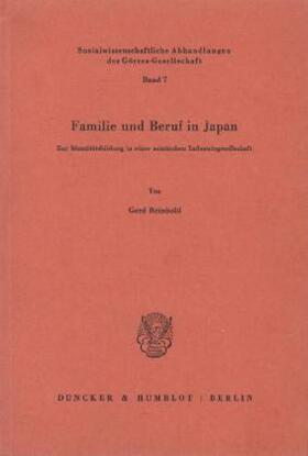 Reinhold |  Familie und Beruf in Japan. | Buch |  Sack Fachmedien