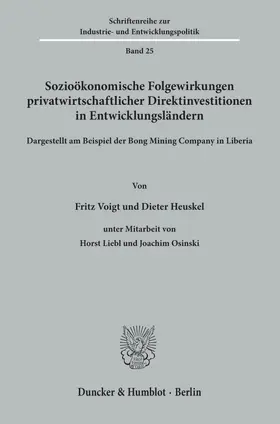 Voigt / Heuskel |  Sozioökonomische Folgewirkungen privatwirtschaftlicher Direktinvestitionen in Entwicklungsländern | Buch |  Sack Fachmedien