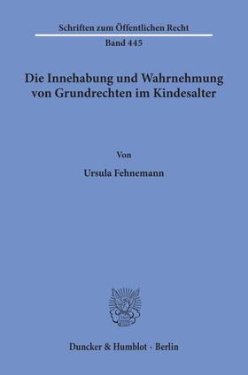 Fehnemann |  Die Innehabung und Wahrnehmung von Grundrechten im Kindesalter. | Buch |  Sack Fachmedien