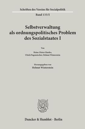 Winterstein |  Selbstverwaltung als ordnungspolitisches Problem des Sozialstaates I. | Buch |  Sack Fachmedien