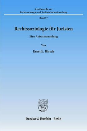 Hirsch |  Rechtssoziologie für Juristen. | Buch |  Sack Fachmedien