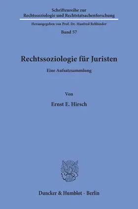 Hirsch |  Rechtssoziologie für Juristen. | Buch |  Sack Fachmedien