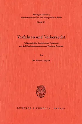 Limpert |  Verfahren und Völkerrecht. | Buch |  Sack Fachmedien