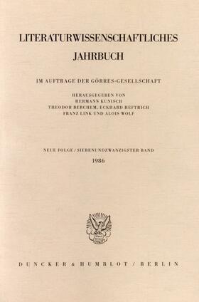 Kunisch / Berchem / Heftrich |  Literaturwissenschaftliches Jahrbuch. | Buch |  Sack Fachmedien