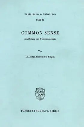 Albersmeyer-Bingen | Common Sense. | Buch | 978-3-428-06099-3 | sack.de