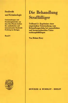 Kury |  Die Behandlung Straffälliger. | Buch |  Sack Fachmedien