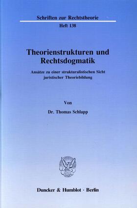 Schlapp |  Theorienstrukturen und Rechtsdogmatik. | Buch |  Sack Fachmedien