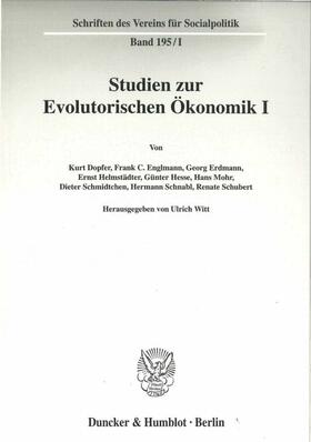 Witt |  Studien zur Evolutorischen Ökonomik I | Buch |  Sack Fachmedien