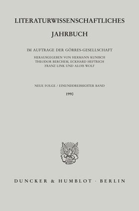 Kunisch / Berchem / Heftrich |  Literaturwissenschaftliches Jahrbuch. | Buch |  Sack Fachmedien