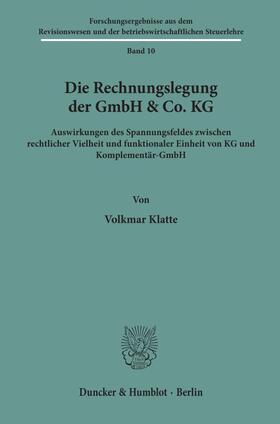 Klatte |  Die Rechnungslegung der GmbH & Co. KG. | Buch |  Sack Fachmedien