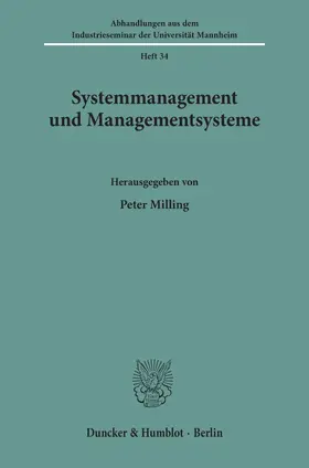 Milling |  Systemmanagement und Managementsysteme. | Buch |  Sack Fachmedien