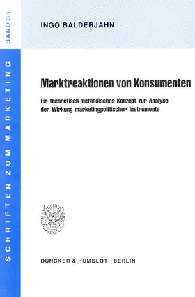 Balderjahn |  Marktreaktionen von Konsumenten. | Buch |  Sack Fachmedien