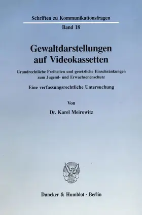 Meirowitz |  Gewaltdarstellungen auf Videokassetten. | Buch |  Sack Fachmedien