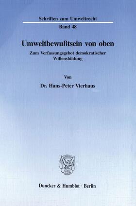 Vierhaus | Umweltbewußtsein von oben. | Buch | 978-3-428-08155-4 | sack.de