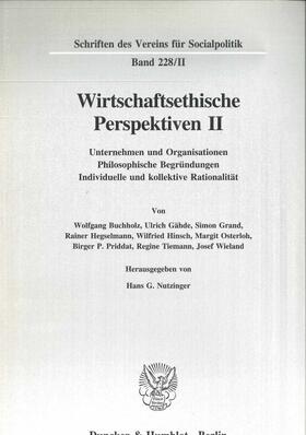 Nutzinger |  Wirtschaftsethische Perspektiven II. | Buch |  Sack Fachmedien